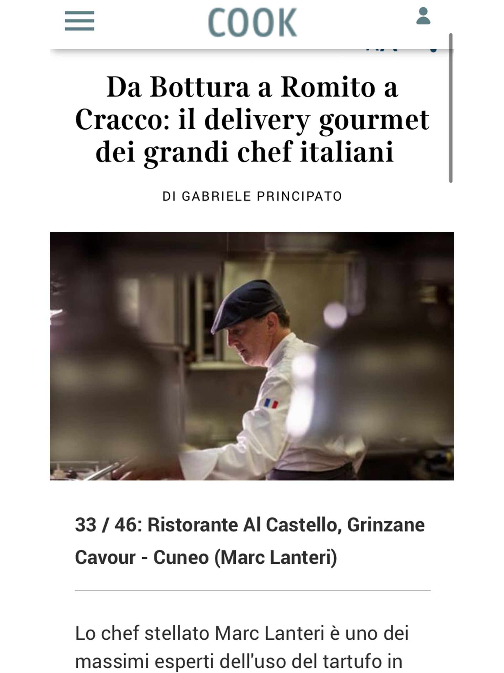 Marc Lanteri – Cucina Corriere – Aprile 2020